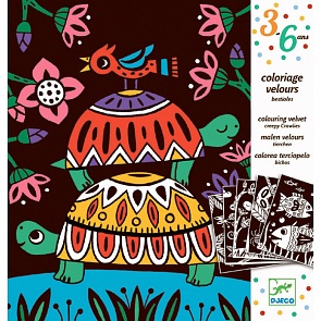 Бархатные раскраски – Черепахи, 5 картинок (Djeco, 09624k)